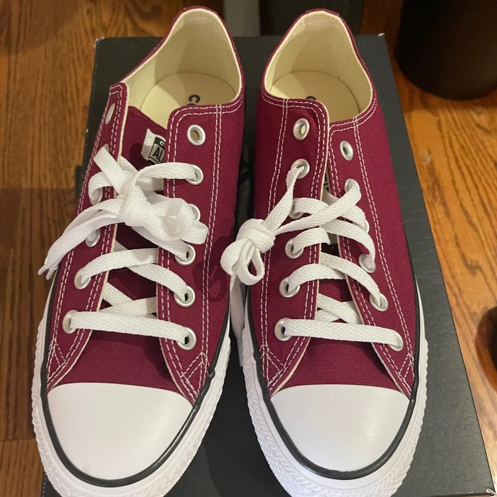 NWOT Men’s Burgundy Canvas Sneakers - Picture 1 of 5